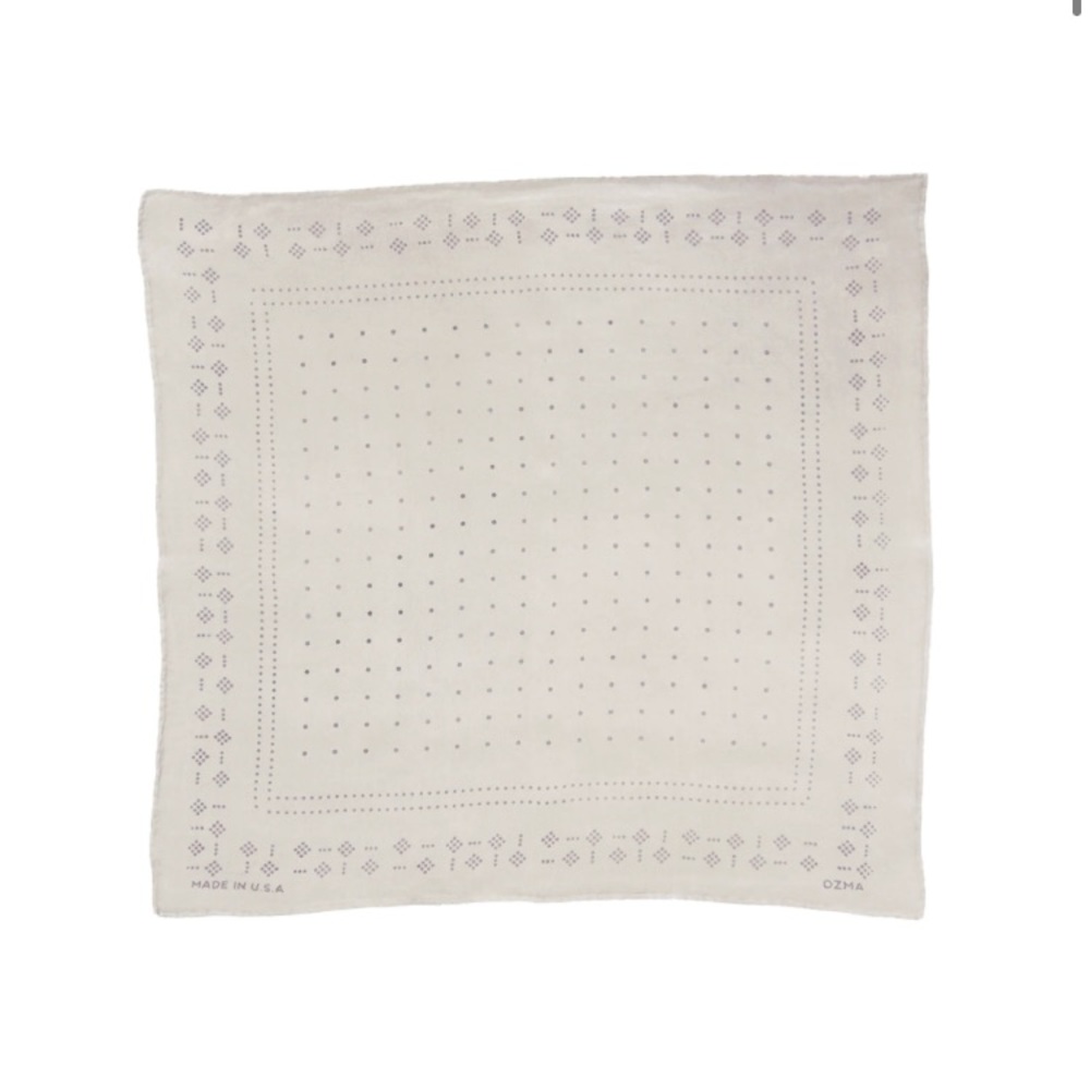 OZMA Silk Dot Hankie Handkerchief in Fog